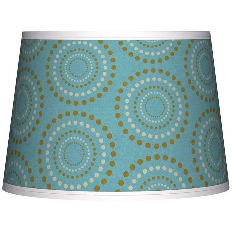 Image 1 Blue Calliope Linen Tapered Lamp Shade 10x12x8 (Spider)