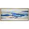 Blue Canvas Abstract 71" Wide Framed Canvas Wall Art