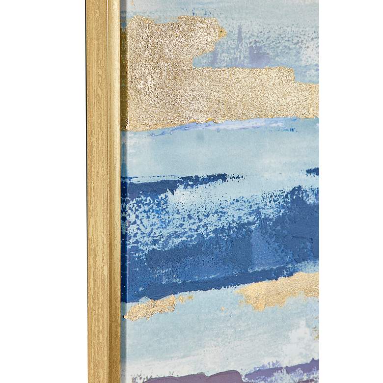 Image 4 Blue Canvas Abstract 71 inch Wide Framed Canvas Wall Art more views