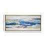 Blue Canvas Abstract 71" Wide Framed Canvas Wall Art