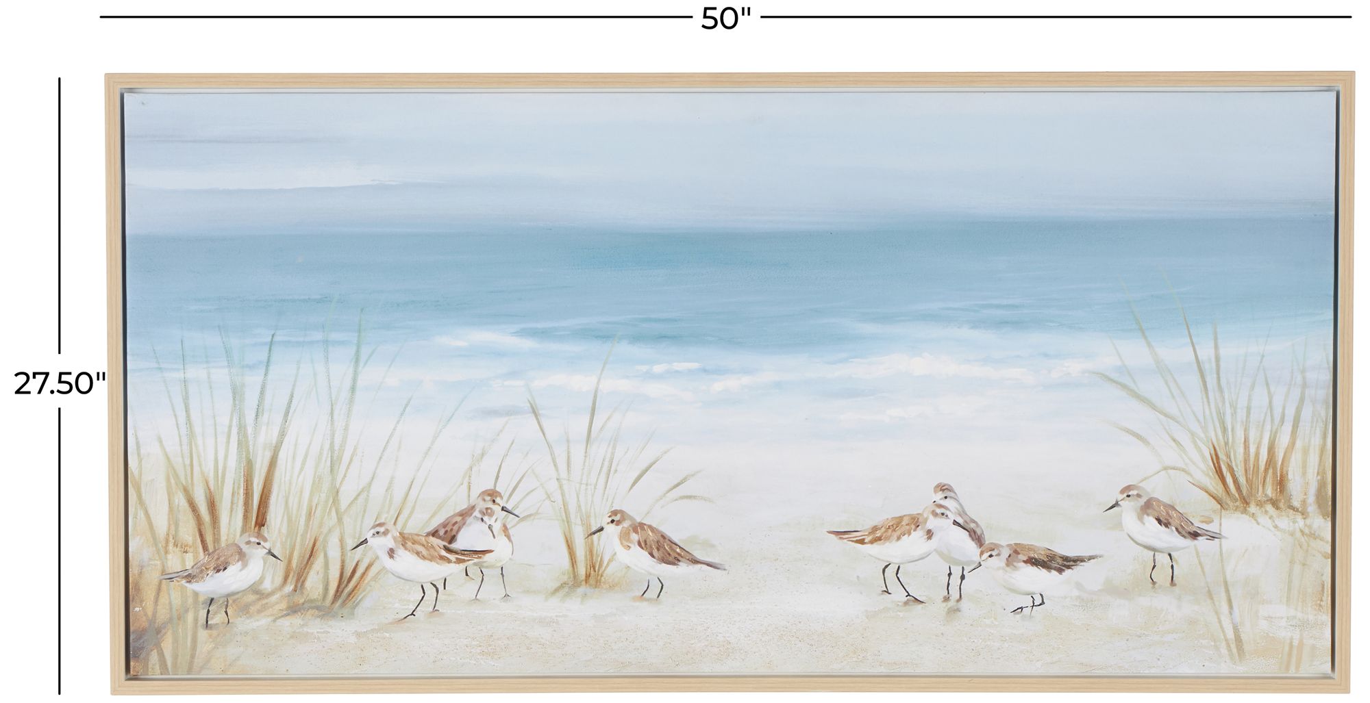 Image 7 Blue Canvas Coastal Framed Wall Art, 55" x 2" x 28" more views