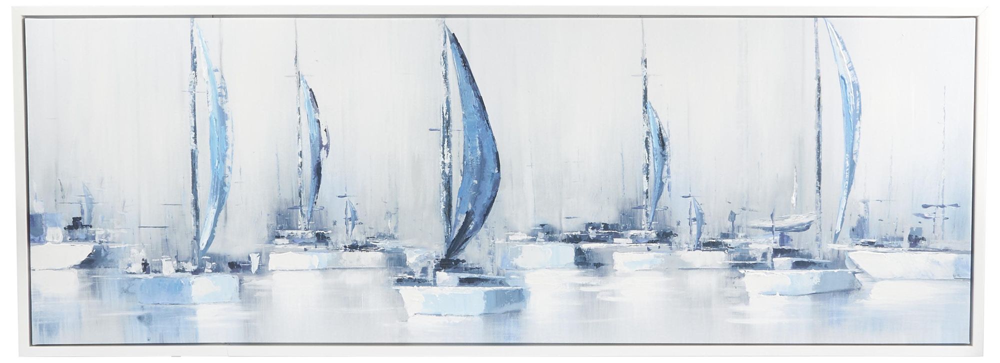 Image 2 Blue Canvas Coastal Framed Wall Art, 65" x 2" x 24"