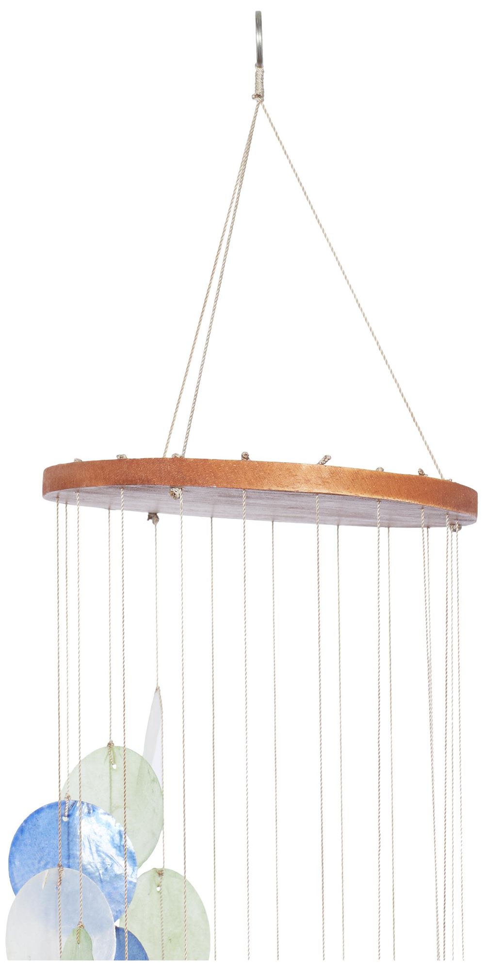 Image 3 Blue Capiz Shell Coastal Windchime, 6" x 6" x 31" more views