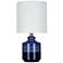 Blue Ceramic 15" High LED Accent Table Lamp