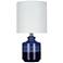 Blue Ceramic 15" High LED Accent Table Lamp