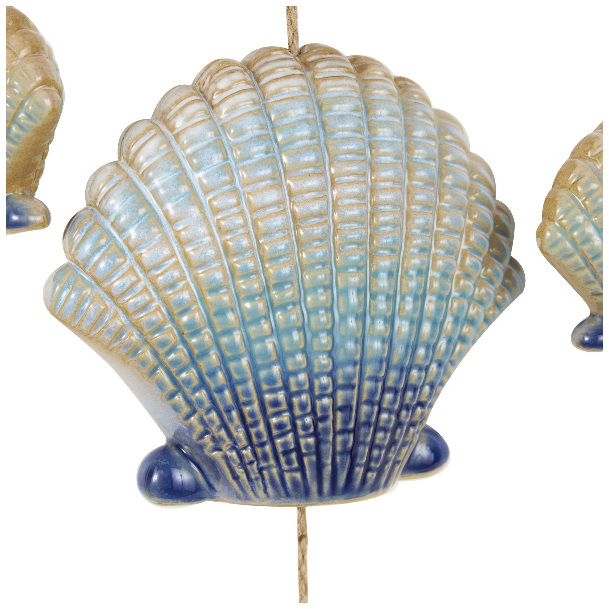 Image 2 Blue Ceramic Coastal Windchime, 12" x 3" x 35" more views
