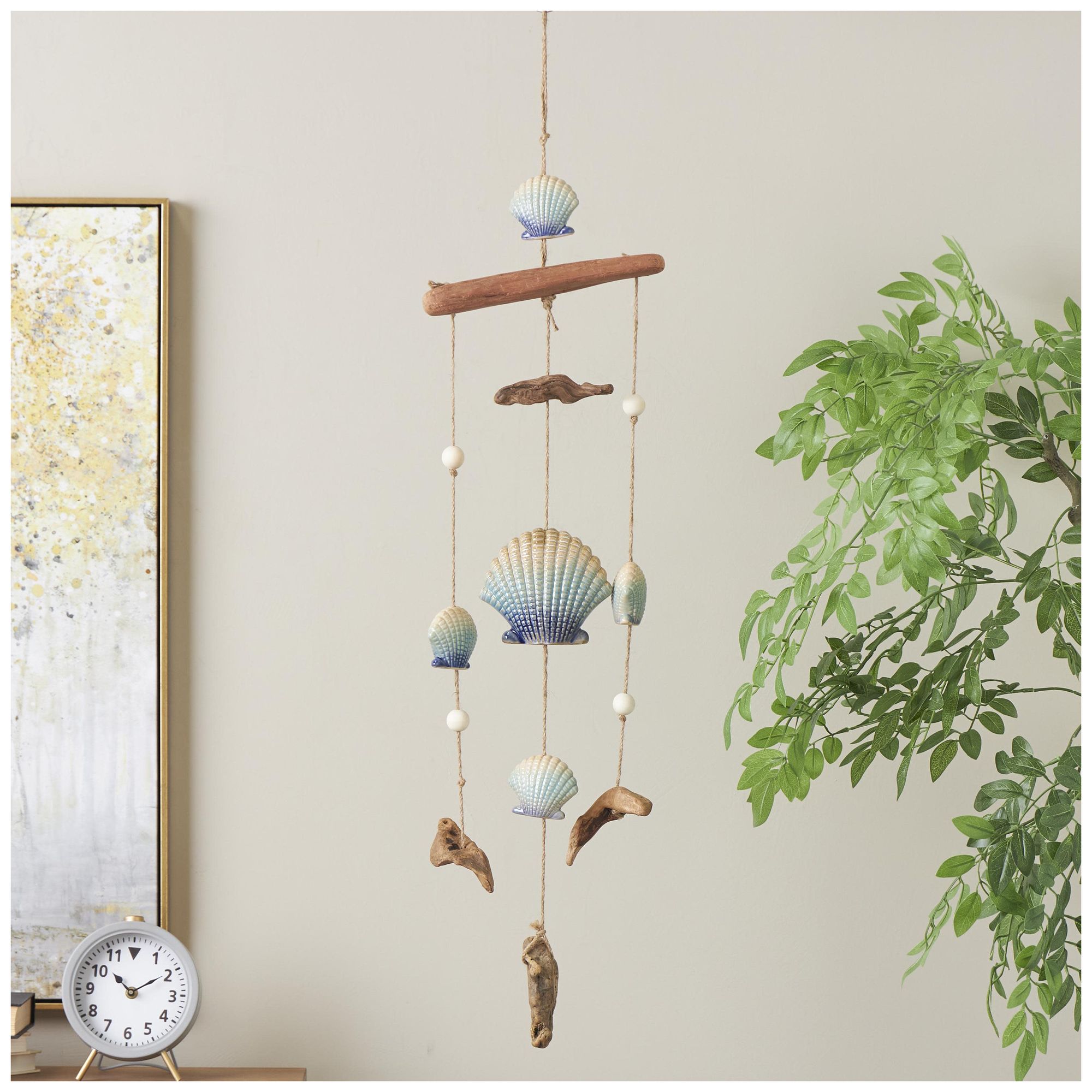 Image 4 Blue Ceramic Coastal Windchime, 12" x 3" x 35" more views