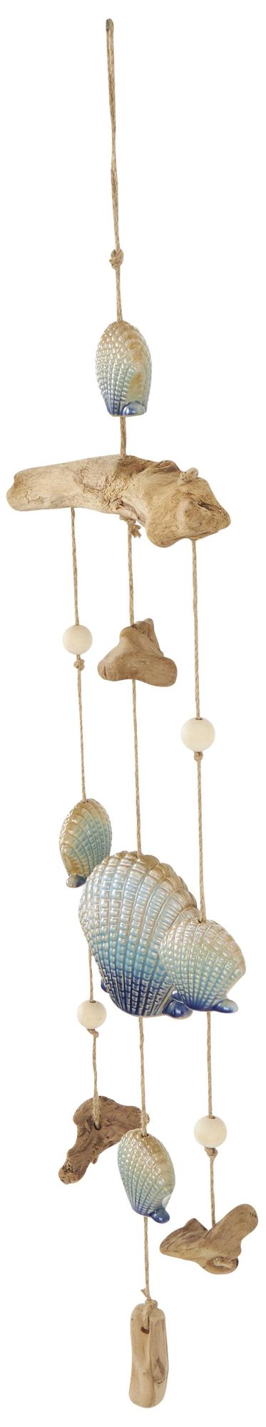 Image 6 Blue Ceramic Coastal Windchime, 12" x 3" x 35" more views