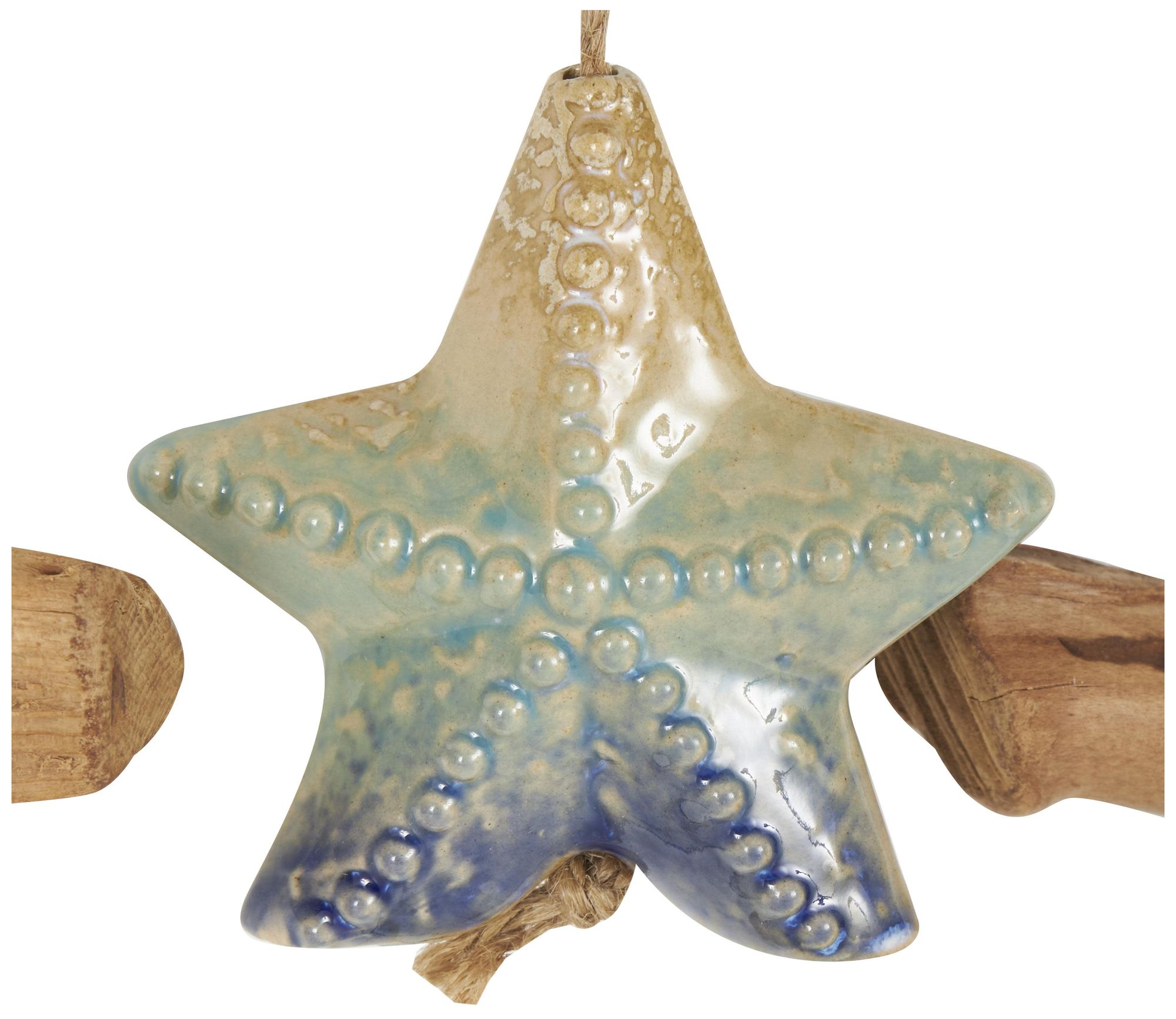 Image 3 Blue Ceramic Coastal Windchime, 9" x 2" x 41" more views
