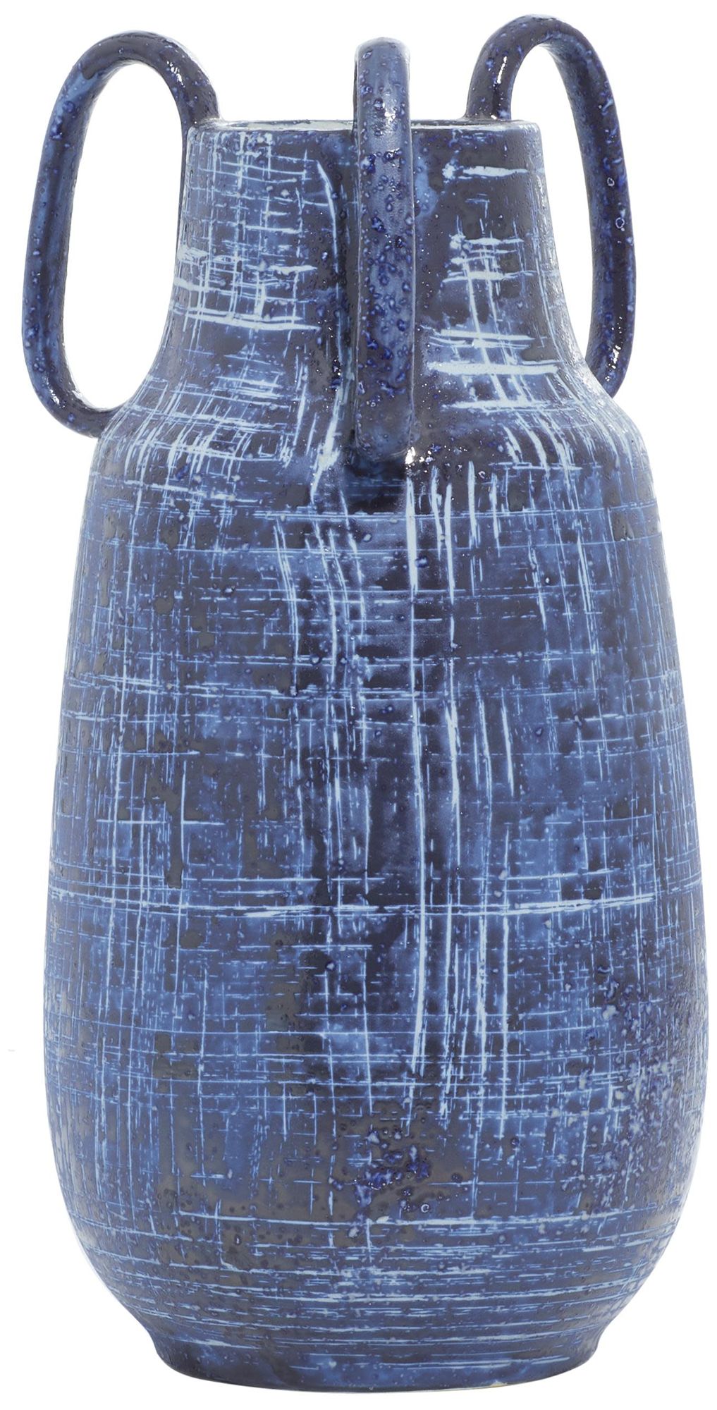 Image 6 Blue Ceramic Contemporary Vase, 6" x 6" x 13" more views
