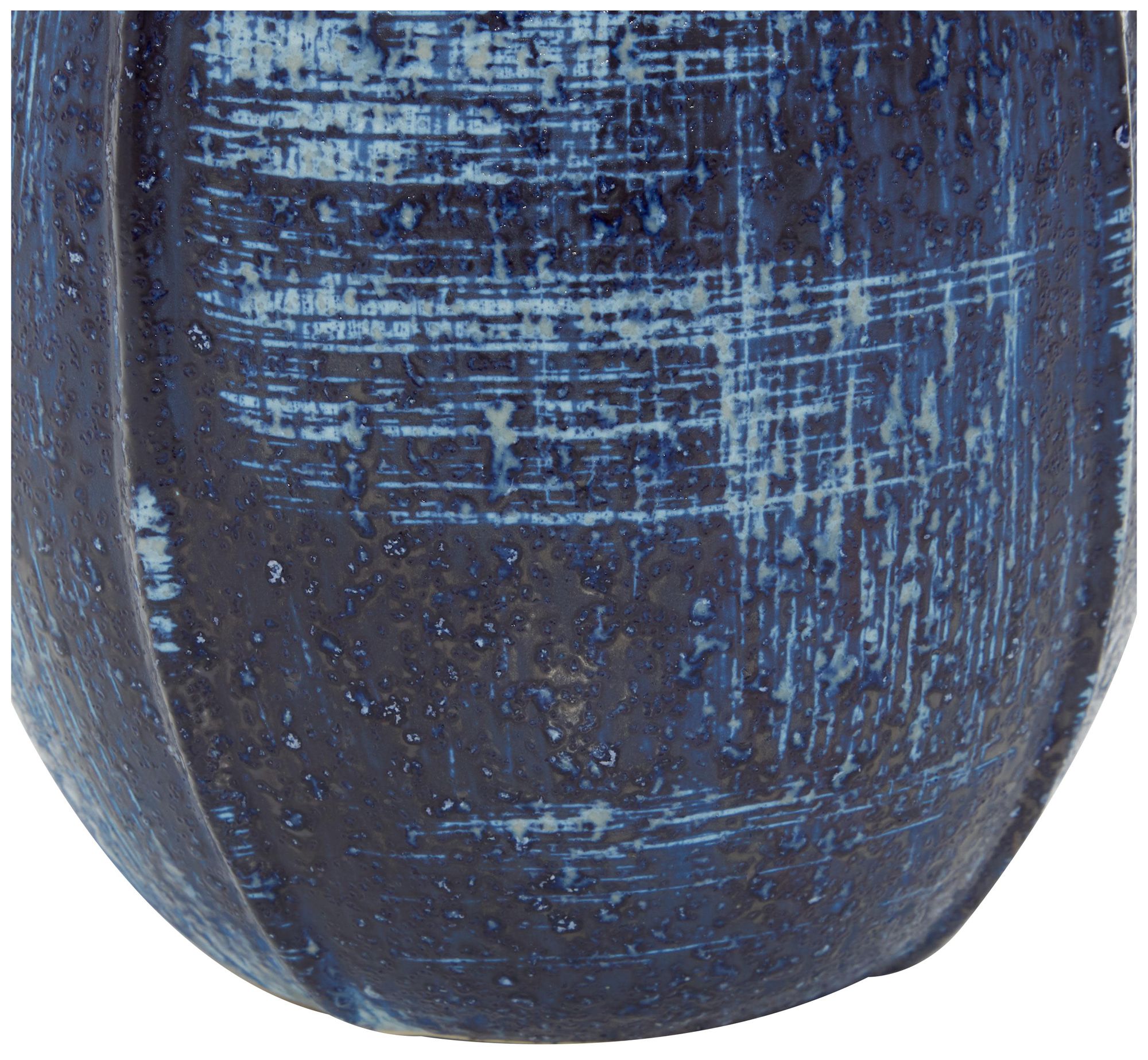 Image 4 Blue Ceramic Contemporary Vase, 6" x 6" x 9" more views