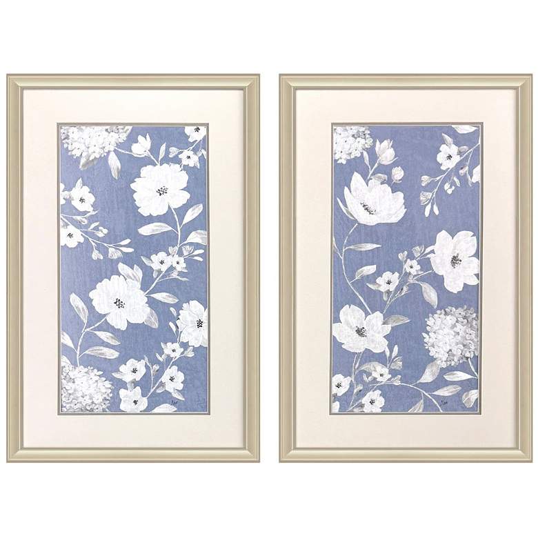 Image 1 Blue Chinoiserie 20"W x 32"H Framed Wall Art Set of 2