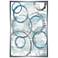 Blue Circles Framed 37 3/4" High Framed Canvas Wall Art