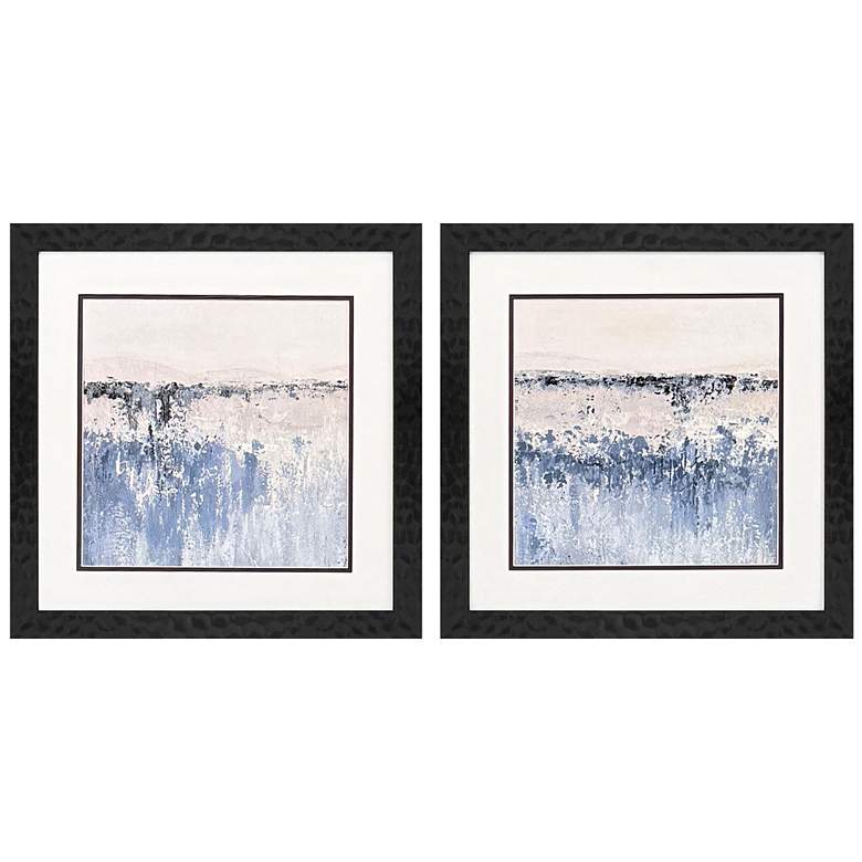 Image 1 Blue Contemporary 18"W x 18"H Framed Wall Art Set of 2