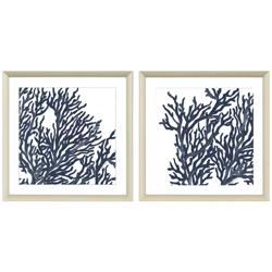 Blue Coral I 32&quot; Square 2-Piece Framed Giclee Wall Art Set