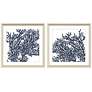 Blue Coral II 32" Square 2-Piece Framed Giclee Wall Art Set 
