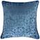 Blue Cut Velvet 20" Square Throw Pillow