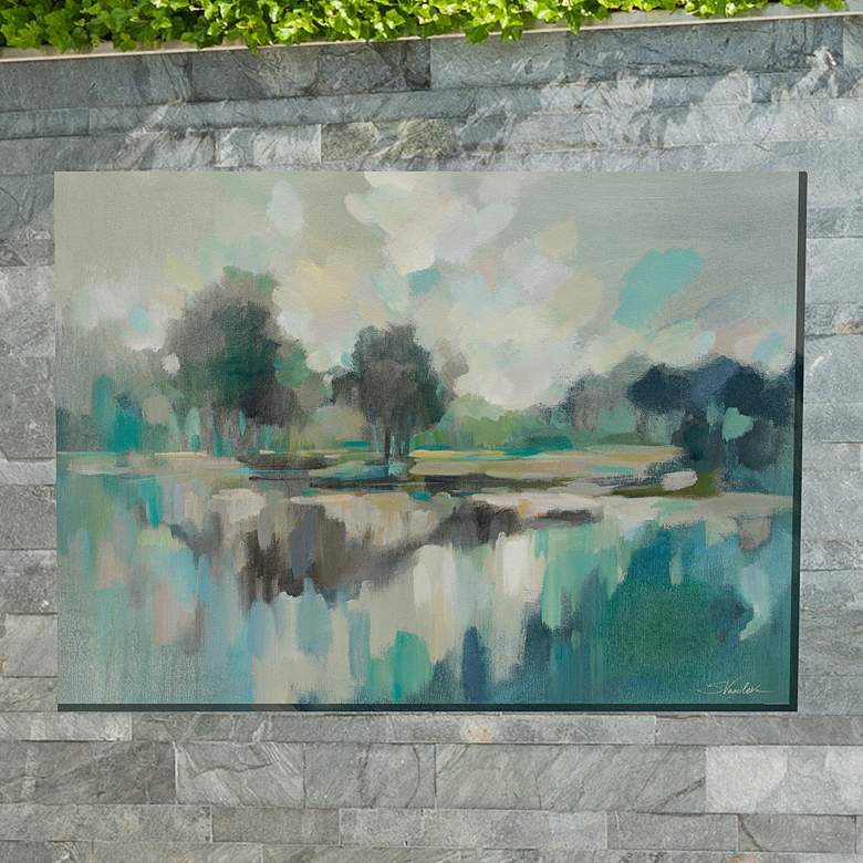 Image 1 Blue Day 40" Wide Rectangular Outdoor Canvas Wall Art