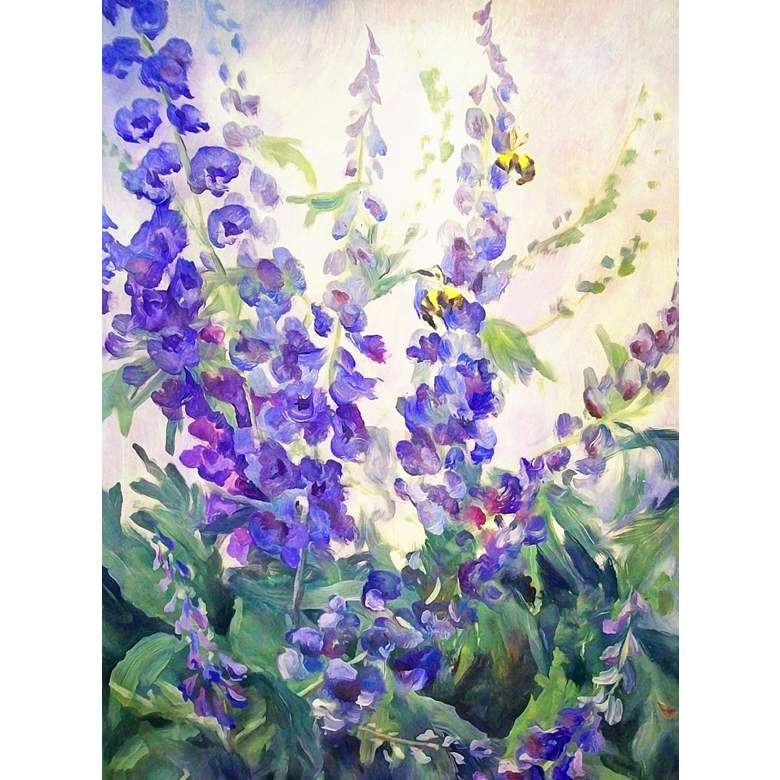 Image 1 Blue Delphi 40" High All-Weather Outdoor Canvas Wall Art