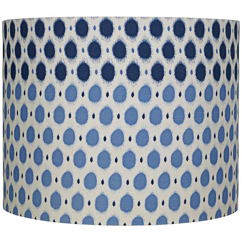 Image 1 Blue Dots Cream Cotton Lamp Shade 14x14x11 (Spider)