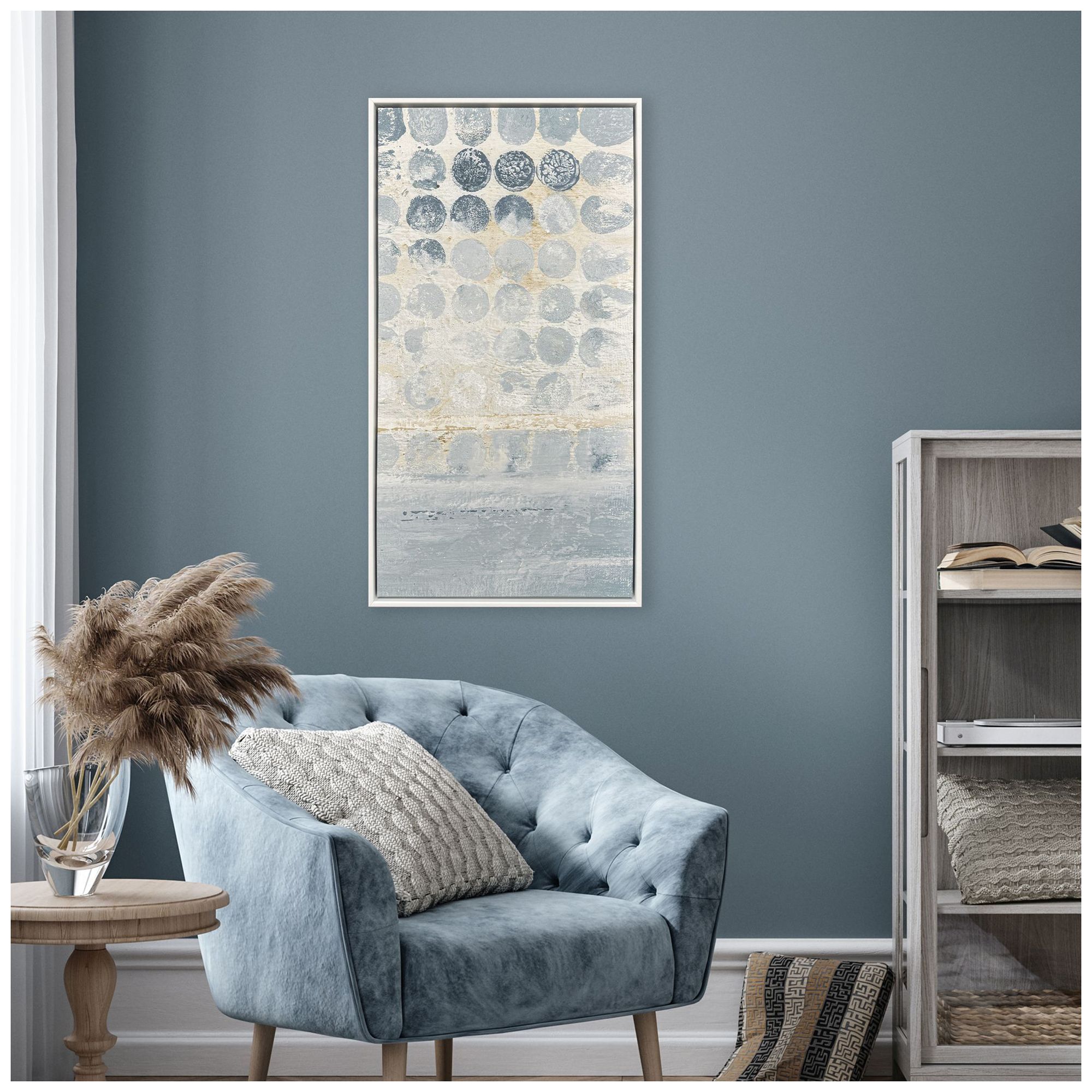 Image 4 Blue Dots II 26"W x 50"H Canvas more views