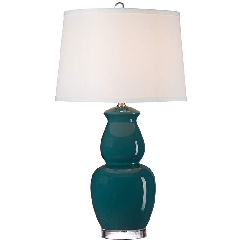 Image 1 Blue Double Gourd Ceramic Table Lamp
