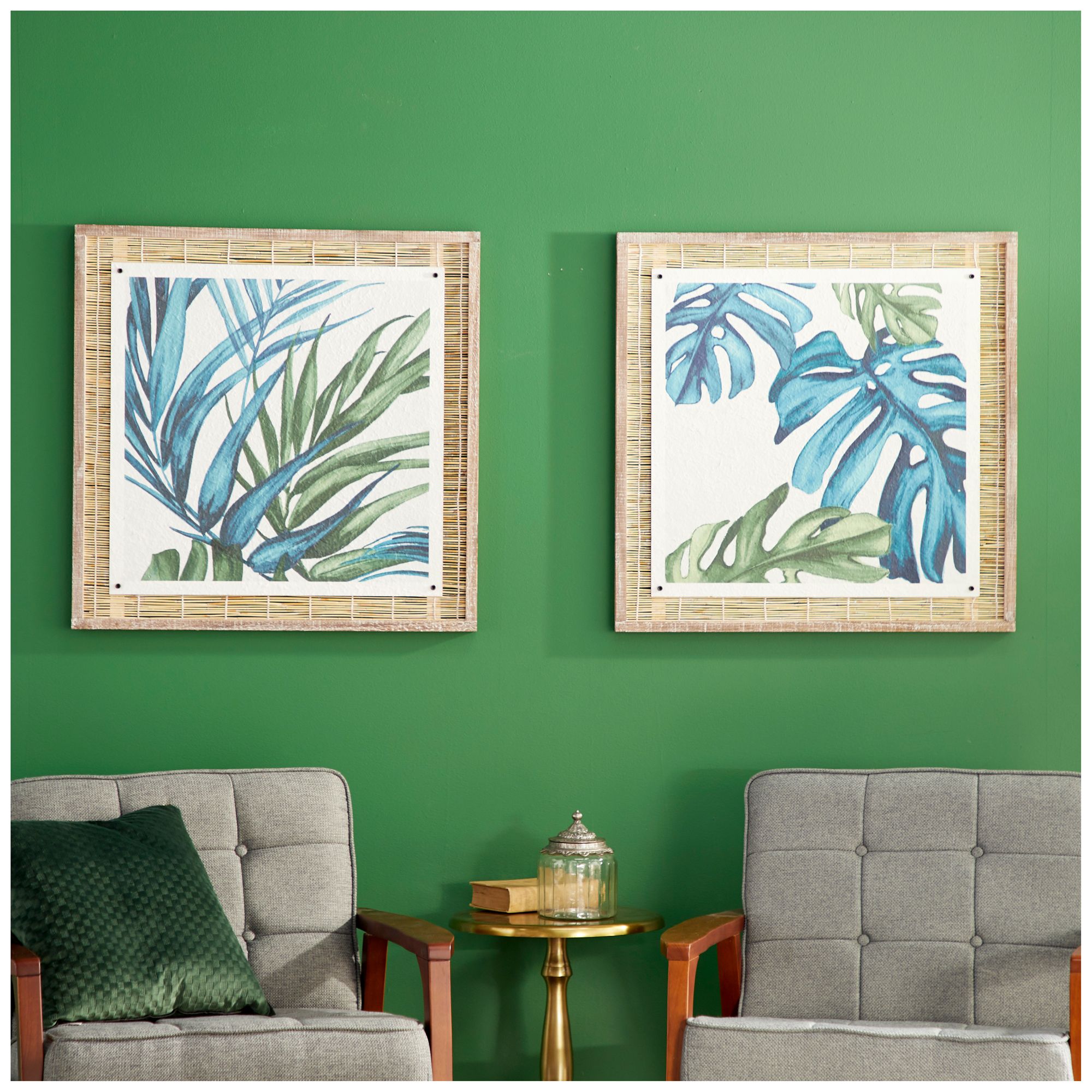 Image 3 Blue Dried Plant Eclectic Framed Wall Art, S/2 29"W, 29"H more views
