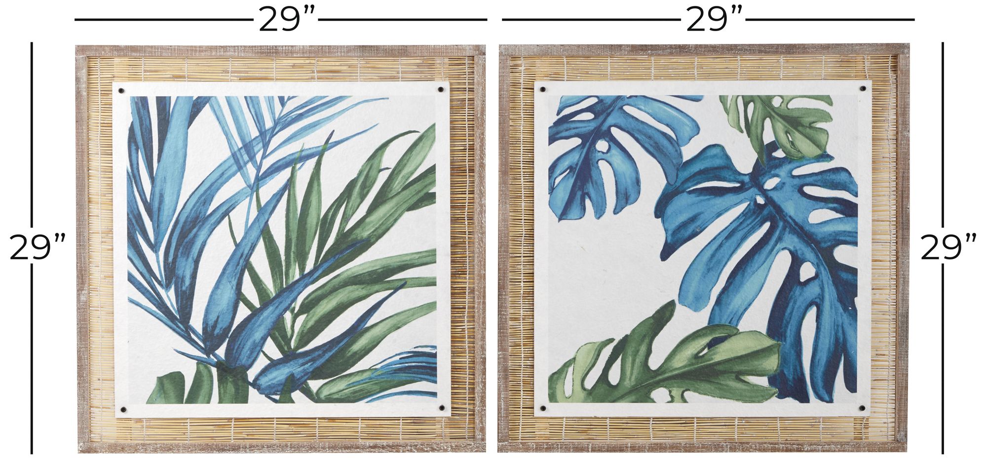 Image 6 Blue Dried Plant Eclectic Framed Wall Art, S/2 29"W, 29"H more views