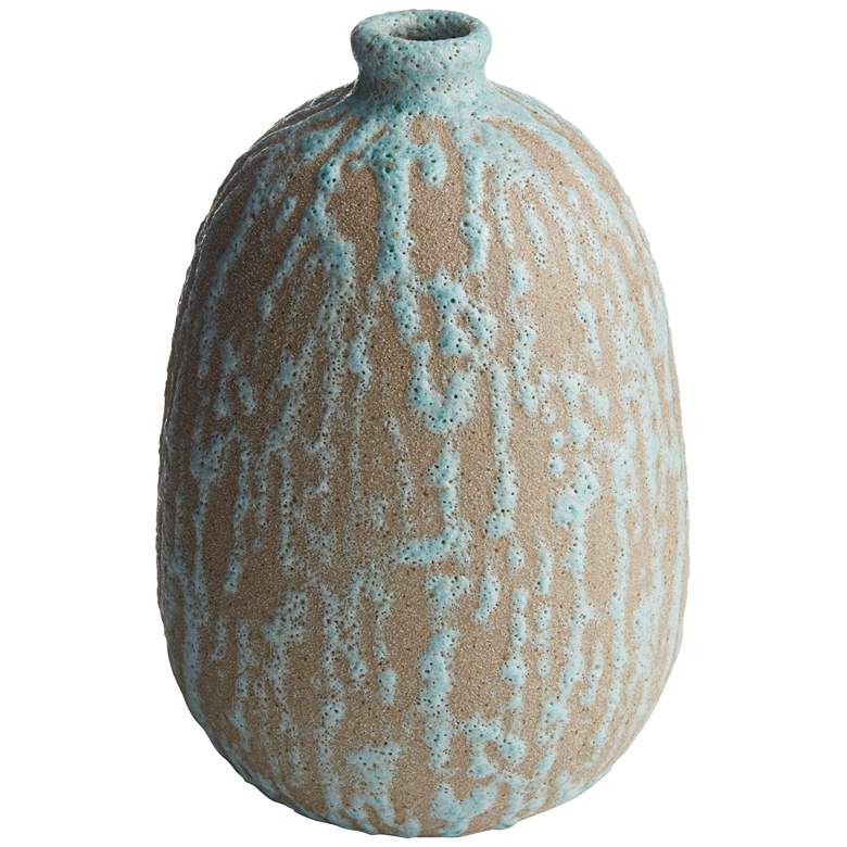 Image 1 Blue Drip Texture 6 3/4 inch High Porcelain Decorative Vase