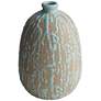 Blue Drip Texture 6 3/4" High Porcelain Decorative Vase
