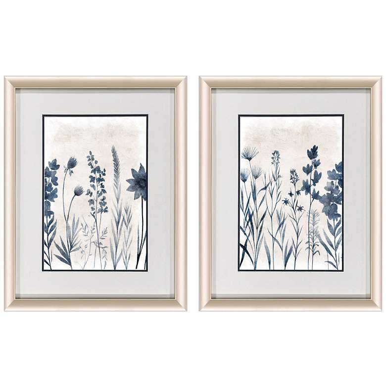 Image 1 Blue Dye 20"W x 26"H Modern Framed Art Set of 2