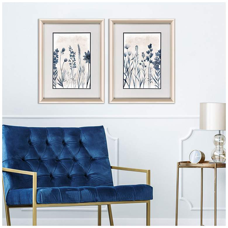 Image 4 Blue Dye 20"W x 26"H Modern Framed Art Set of 2 more views