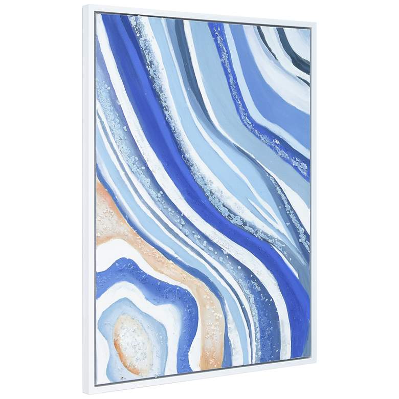 Image 4 Blue Elixer 40 inchW Textured Metallic Framed Canvas Wall Art more views
