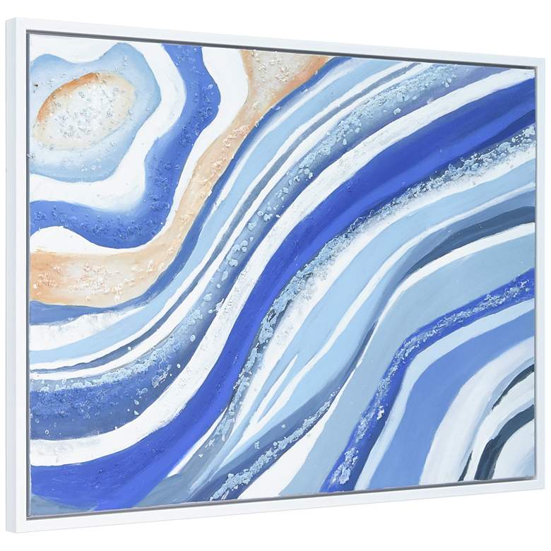 Image 7 Blue Elixer 40 inchW Textured Metallic Framed Canvas Wall Art more views