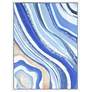 Blue Elixer 40"W Textured Metallic Framed Canvas Wall Art in scene