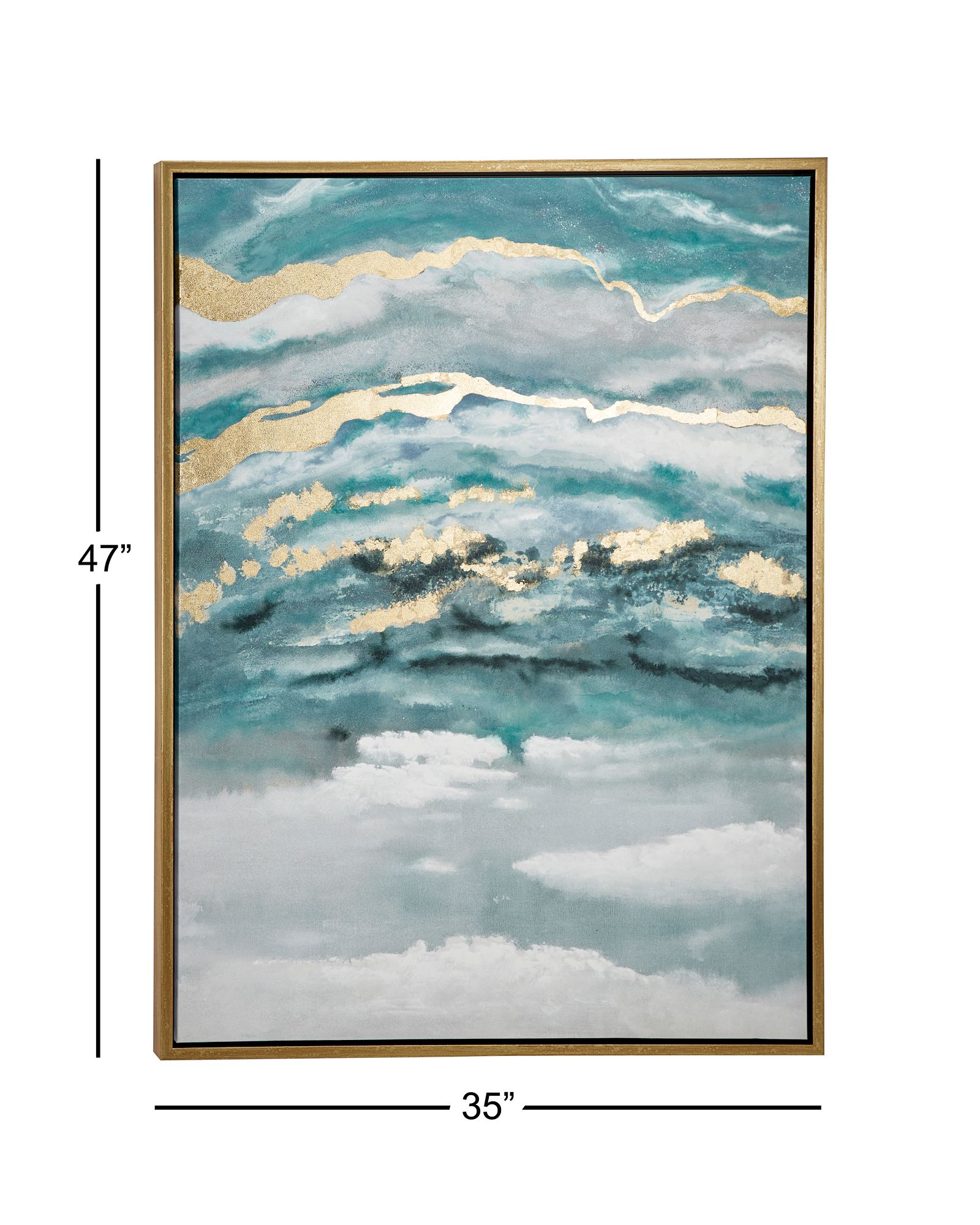 Image 7 Blue Enlarge Slice Geode 48" High Framed Canvas Wall Art more views