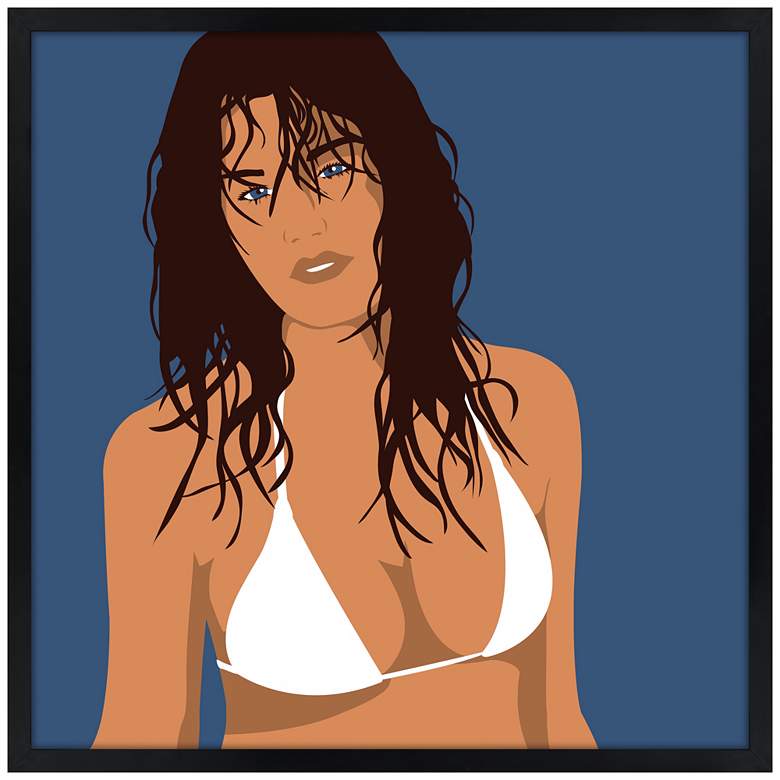Image 1 Blue Eyes 21" Square Black Giclee Wall Art