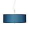 Blue Faux Silk 20" Wide Pendant light
