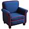 Blue Field Kids Armchair with Red Welt Trim