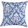 Blue Floral Chenille Jacquard 24" Square Decorative Pillow