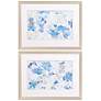 Blue Floral Cluster 26"W 2-Piece Printed Framed Wall Art Set in scene