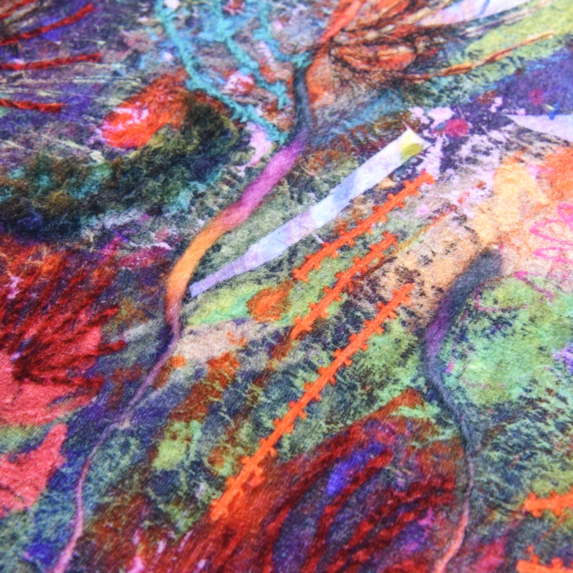 Image 3 Blue Floral Efflorescence Washable Art Area Rug size 5'x8' more views