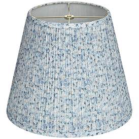 Image5 of Blue Floral Pleated Empire Lamp Shade 8x13x11 (Spider) more views