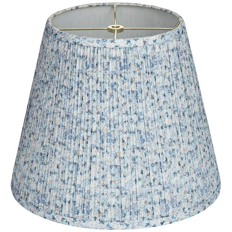 Image 5 Blue Floral Pleated Empire Lamp Shade 8x13x11 (Spider) more views