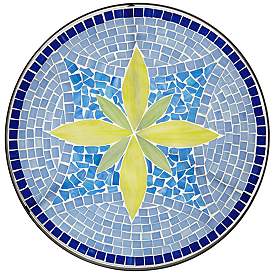 Image3 of Blue Flower Mosaic Outdoor Accent Table more views