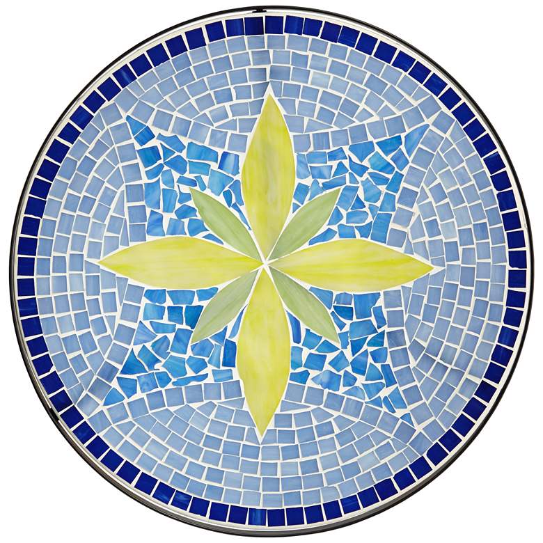 Image 3 Blue Flower Mosaic Outdoor Accent Table more views