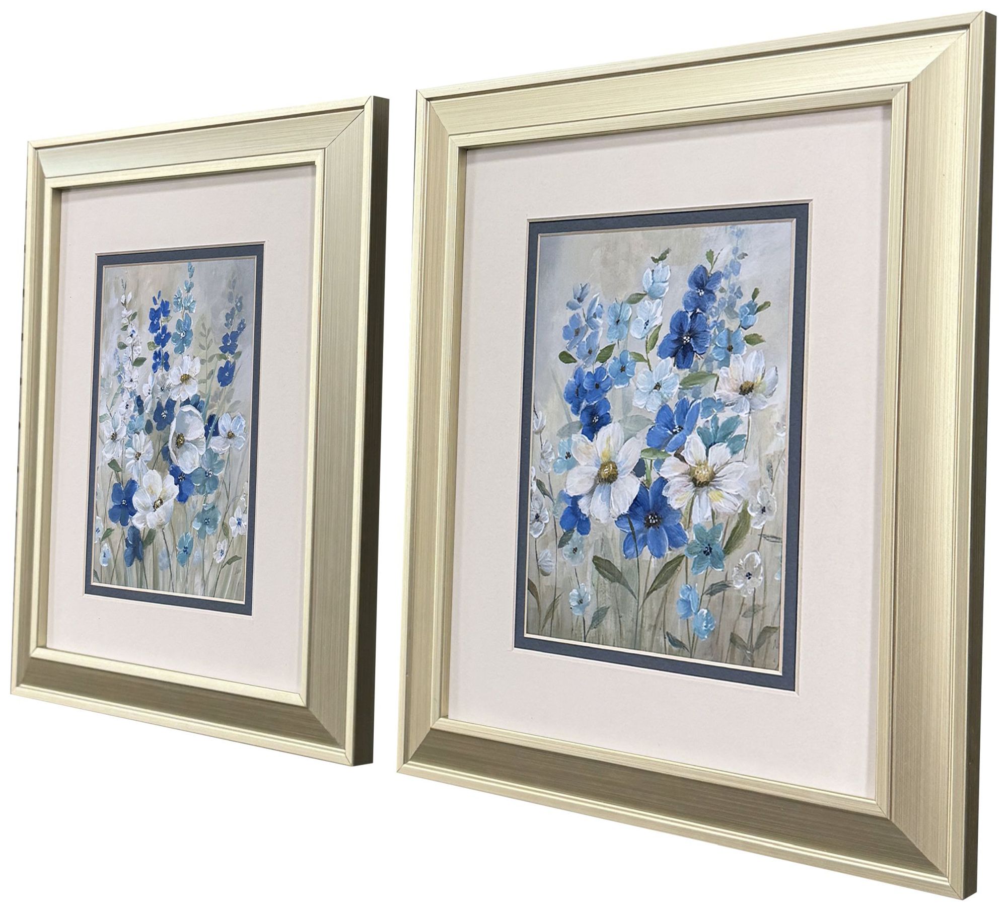 Image 2 Blue Garden 10"W x 12"H Traditional Framed Art Set of 2 more views
