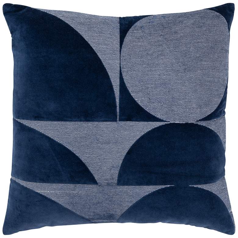 Image 1 Blue Geometric 20" x 20" Down Filled Throw Pillow