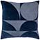 Blue Geometric 20" x 20" Down Filled Throw Pillow