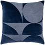 Blue Geometric 20" x 20" Poly Filled Throw Pillow